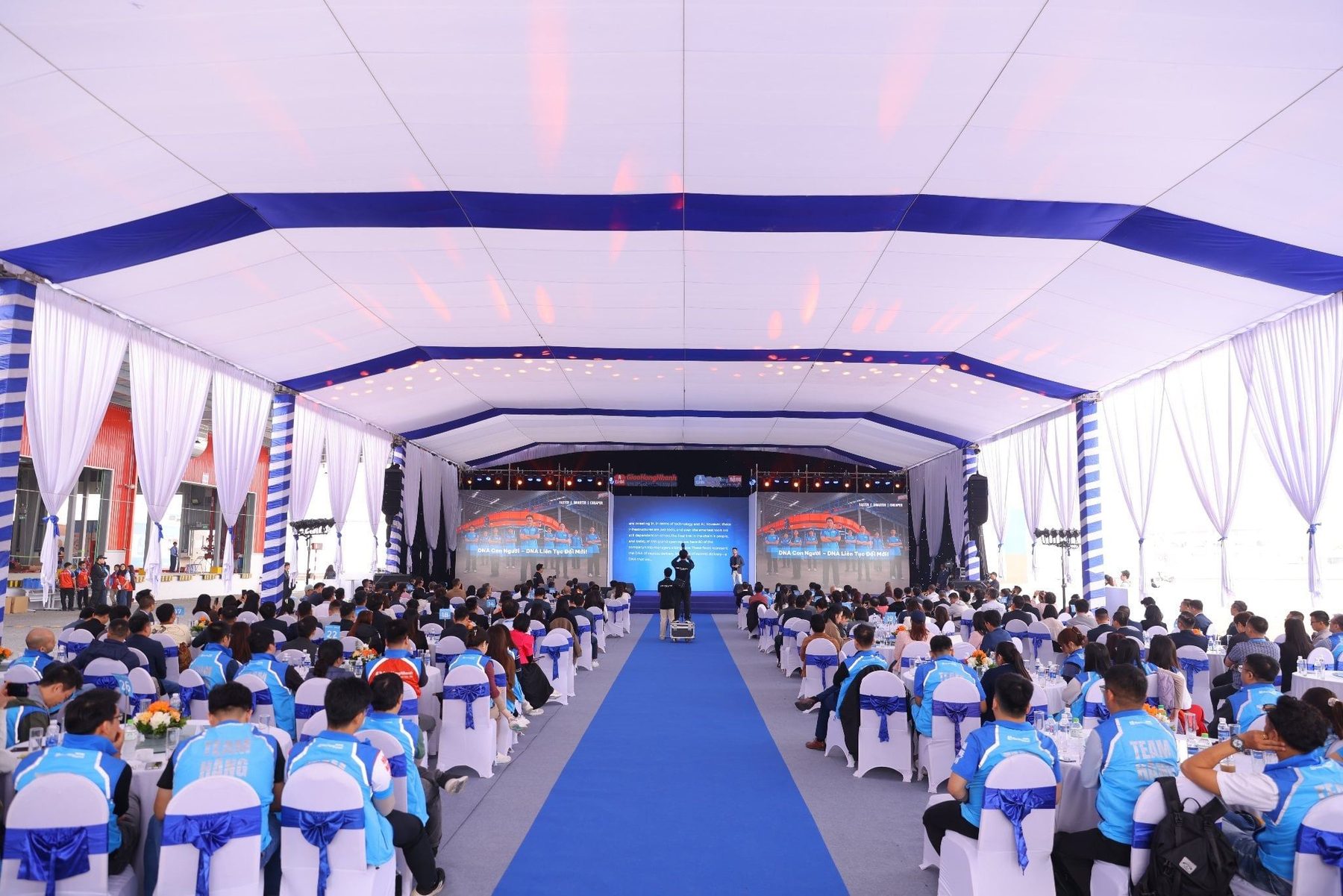 Opening programme inside GHN's Hưng Yên Transshipment Center in January 2026
